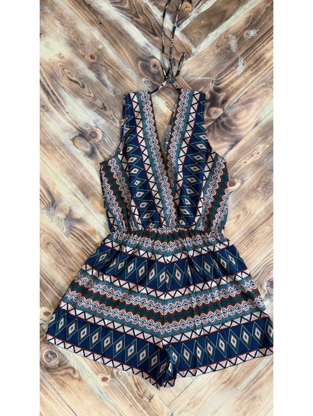 Illa patterned sleeveless romper 0596